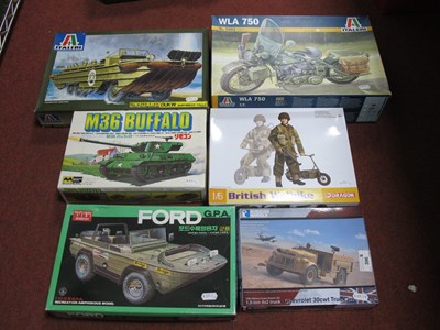 Lot 396 - Six Plastic Model Military Kits comprising of...