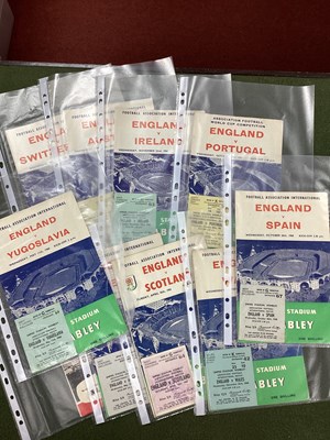 Lot 845 - England Ticket and Programme, from home games...