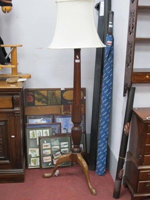 Lot 1559 - XX Century Mahogany Standard Lamp, with reeded...