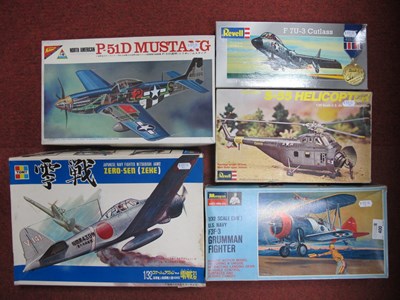 Lot 400 - Five Plastic Model Miltary Aircraft Kits to...