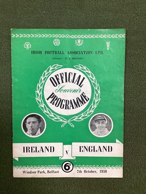 Lot 804 - 1950 Northern Ireland v. England Programme,...