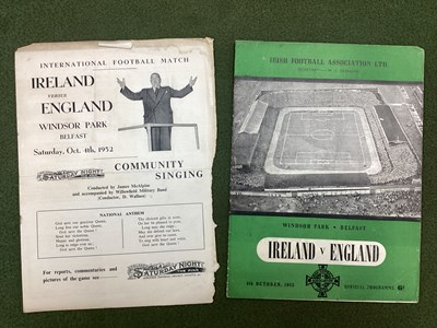 Lot 805 - 1952 Northern Ireland v. England Programme,...