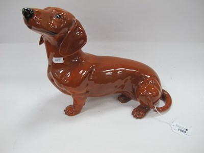 Lot 1223 - Beswick large fireside tan Dachshund 27cm h.