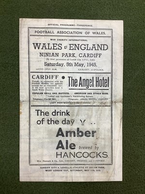 Lot 819 - 1945, Wales v. England Four Page Programme, at...