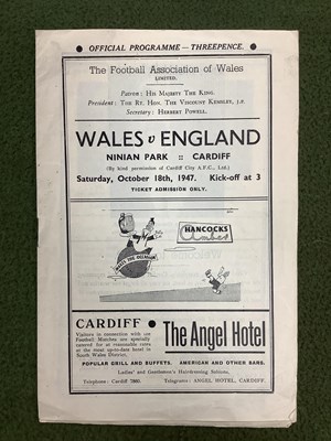 Lot 821 - 1947, Wales v. England Programme, at Ninian...