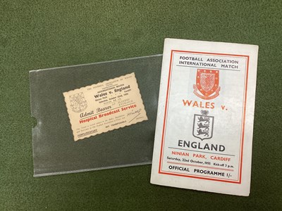 Lot 812 - 1955 Wales v. England Ticket - Admit Bearer at...