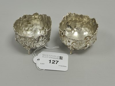 Lot 127 - A Pair of Decorative Hallmarked Silver Salts,...