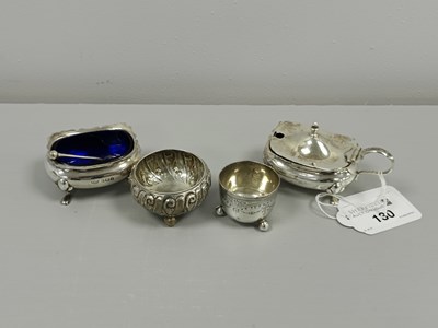 Lot 130 - A Hallmarked Silver Salt and Matching Lidded...