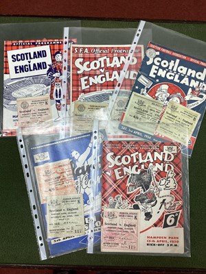 Lot 854 - Scotland v. England Ticket and Programme -...