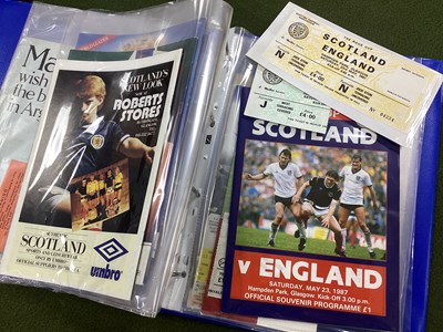 Lot 802 - Scotland V. England Ticket and Programme -...