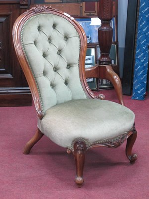 Lot 1558 - XIX Cnetury Walnut Salon chair, with a carved...