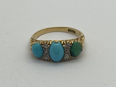 Lot 324 - A Vintage Turquoise and Diamond Set Ring,...