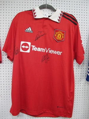 Lot 404 - Manchester United Adidas Red Home Shirt,...