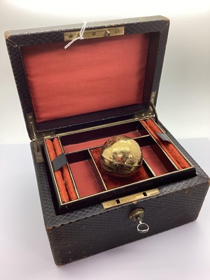 Lot 92 - An Antique Bramah Lock Jewellery Box, with two...