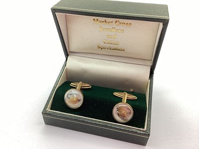 Lot 215 - A Pair of 9ct Gold Fishing Fly Cufflinks,...