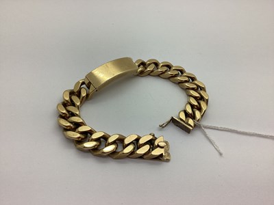 Lot 158 - A 9ct Solid Gold Curb Link Identity Bracelet,...