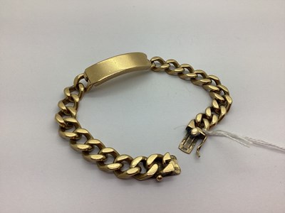 Lot 157 - A 9ct Solid Gold Curb Link Identity Bracelet,...