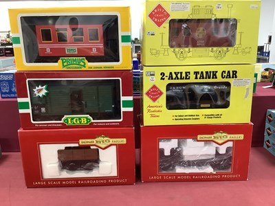 Lot 565 - Six 'G' Gauge Four Wheel Boxed Items of...