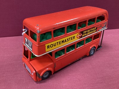 Lot 672 - A Tinplate Minic Push 'N' Go Routemaster...