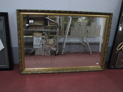 Lot 1456 - Gilt Framed Wall Mirror, etched and decorated...