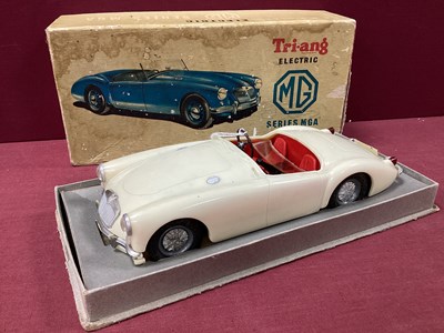 Lot 674 - A Tri-ang Electic 1:20 Scale MGA, white, signs...