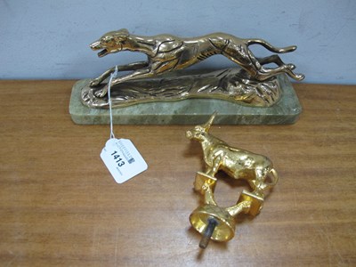 Lot 1413 - An Art Deco Style Brass Greyhound, number 7...