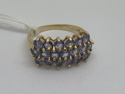 Lot 116 - A Stone Set Cocktail Ring, of three row design,...