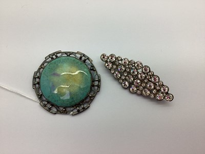 Lot 141 - Ruskin; An Arts & Crafts Ceramic Panel Brooch,...