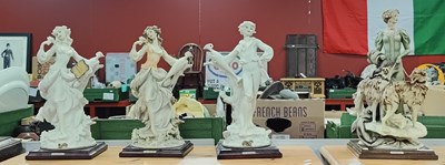 Lot 1188 - Two pairs of Capodimonte Giuseppe Armani...