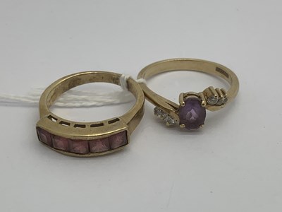 Lot 108 - A 9ct Gold Five Stone Ring, the rubover set...