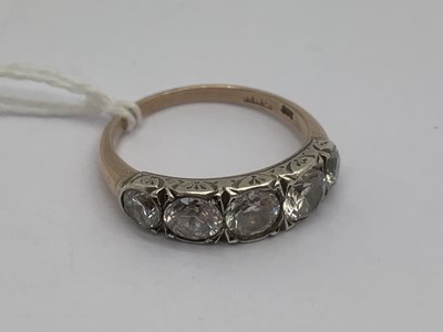 Lot 126 - A Colourless Paste Five Stone Ring, graduated...