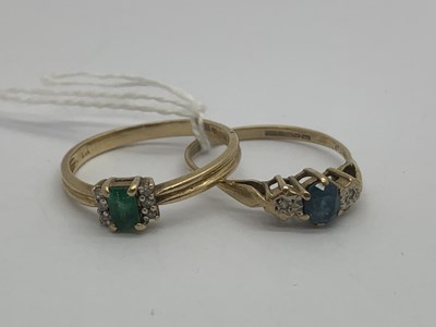 Lot 131 - A 9ct Gold Emerald and Diamond Set Ring, the...