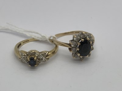 Lot 111 - A 9ct Gold Sapphire and Diamond Set Ring, of...