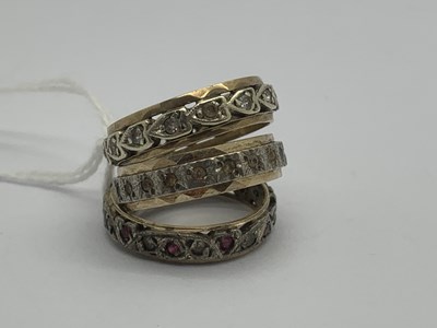 Lot 110 - Three Stone Set Eternity Bands, of decorative...