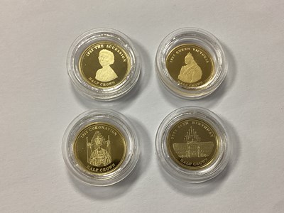 Lot 529 - Four Gold 2012 Half Crown Commemorative Coins,...