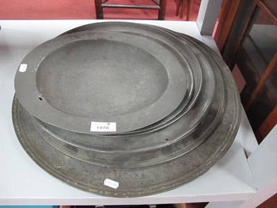 Lot 1470 - XVIII Century Pewter Charger, 52cm diameter,...