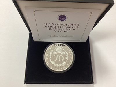 Lot 523 - 2022 Jubilee Mint 5oz Fine Silver Alderney £25...