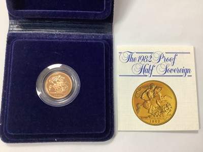 Lot 544 - 1982 Royal Mint Gold Proof Half Sovereign,...