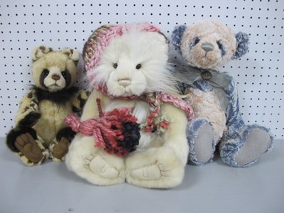 Lot 324 - Three Charlie Bears Articulated Plush Bears,...