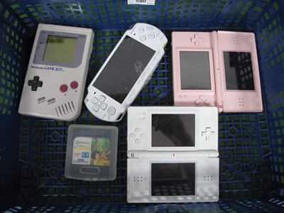 Lot 590 - Four Handheld Gaming Consoles comprising of...