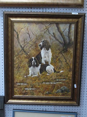 Lot 1469 - K.R Wilkinson, Study of Spaniels, oil on...