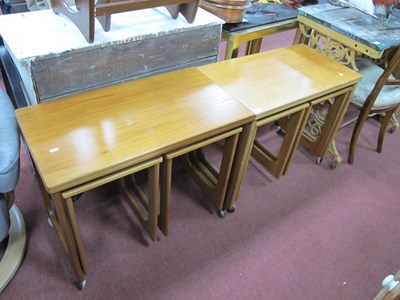 Lot 1576 - Pair of Teak Table Nests, each with the larger...