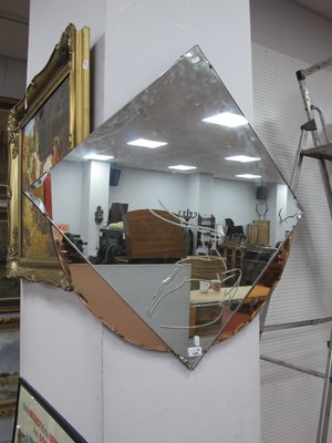 Lot 1484 - Art Deco reclangular wall mirror featuring...