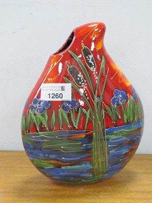 Lot 1260 - Anita Harris 'Beebrook' Teardrop Vase, gold...