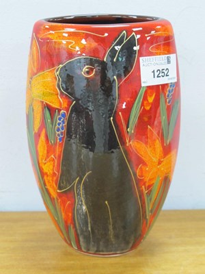 Lot 1252 - Anita Harris 'Bunny Sniffing Daffodil' Oval...