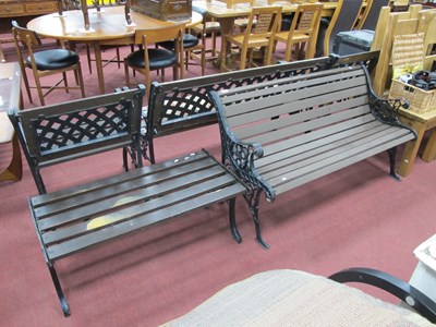 Lot 1595 - Cast Iron Framed Garden Bench, with wooden...