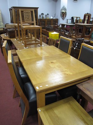 Lot 1611 - Light Oak Extending Dining Table, with twin...