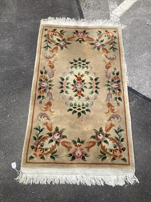 Lot 1605 - Chinese Wall Tassled rug, with multicoloured...