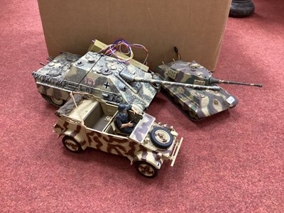 Lot 338 - Three Plastic Model Radio Controlled Military...