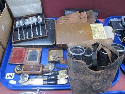 Lot 1476 - Silver Pistol Handled Tea Knives, Dienstglas 6...